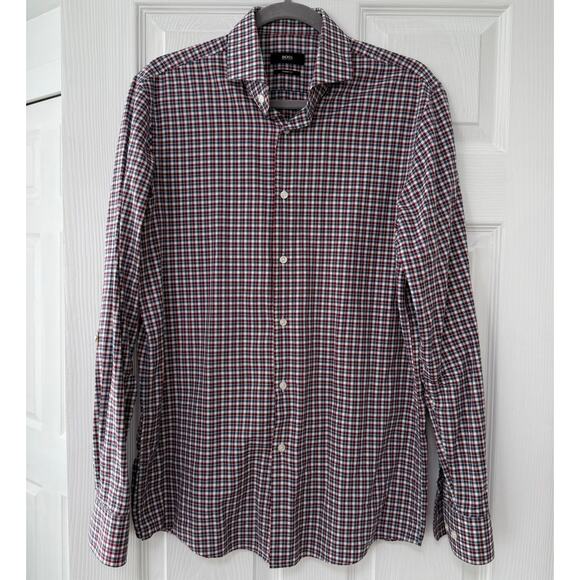 Hugo Boss Men's 100%Cotton Sharp Fir Long Sleeve Shirt Size 15.5-34/35 - Picture 1 of 14